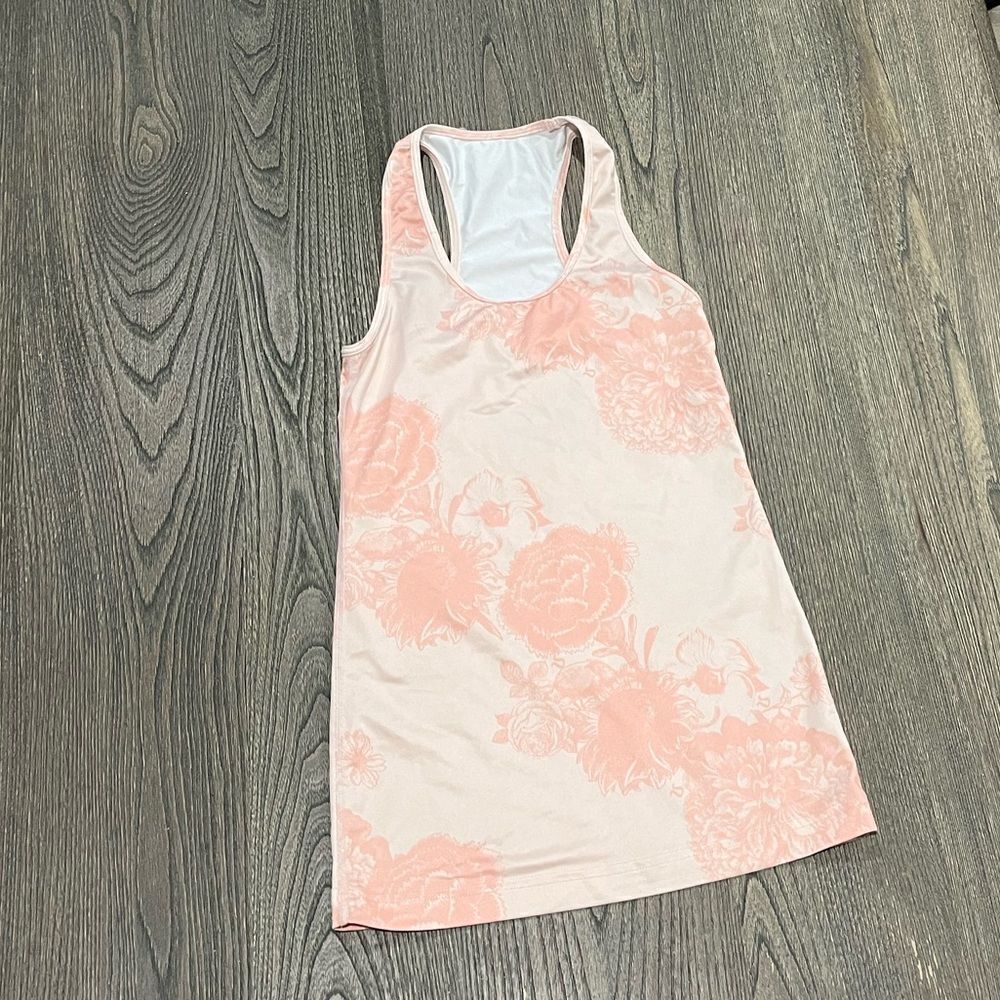 Lululemon Cool Racerback Tank Light Floral Rose Pink Active Workout Sz M